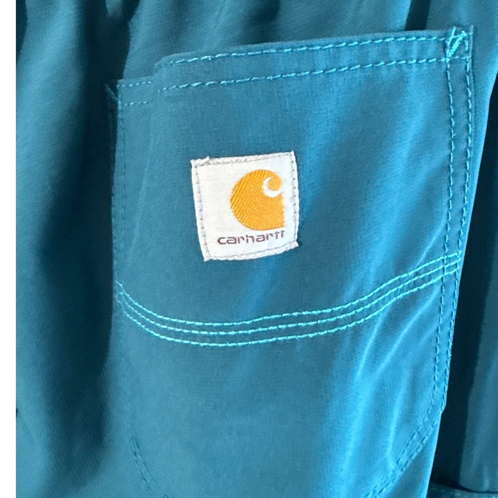 Carhartt Force Liberty Scrub Pants Womens Petite L Caribbean Blue Cargo C52110 - Picture 4 of 7